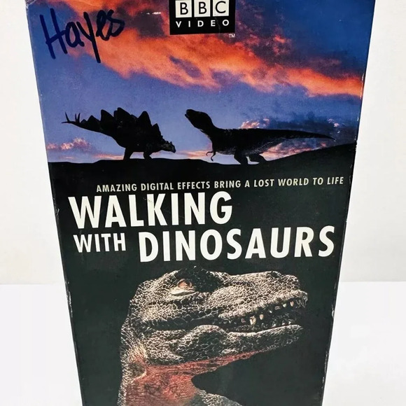 WALKING WITH DINOSAURS VHS Home Video Cassette Amazing Digital Effects (2 Tapes) - Picture 1 of 8